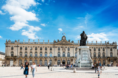 NANCY, FRANCE - June 23, 2018: Place Stanislas is a large pedestrianised square in the French city of Nancyのeditorial素材