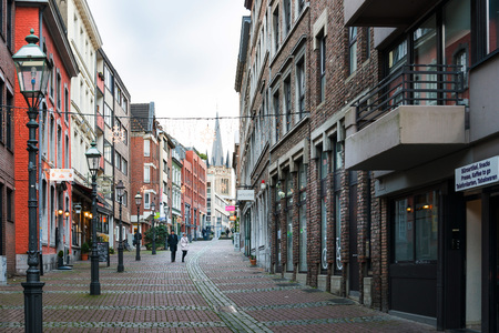 AACHEN, GERMANY - November 19, 2017: Street view of old town in Aachen, Germanyのeditorial素材