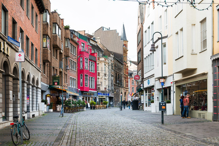 AACHEN, GERMANY - November 19, 2017: Street view of old town in Aachen, Germanyのeditorial素材