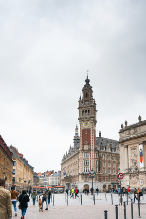 LILLE, FRANCE - April 13, 2018: Place of the General-de-Gaulle in Lille, Franceのeditorial素材