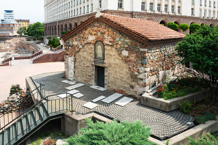SOFIA, BULGARIA - 24 May 2018: Antique building view in Old Town Sofia, Bulgariaのeditorial素材