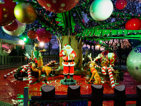 PARIS, FRANCE - DECEMBER 5, 2018: Paris Tuileries Garden Christmas Marketのeditorial素材