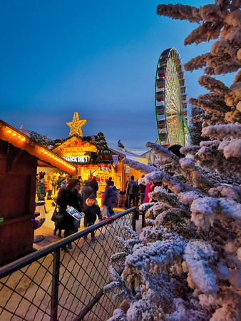PARIS, FRANCE - DECEMBER 5, 2018: Paris Tuileries Garden Christmas Marketのeditorial素材