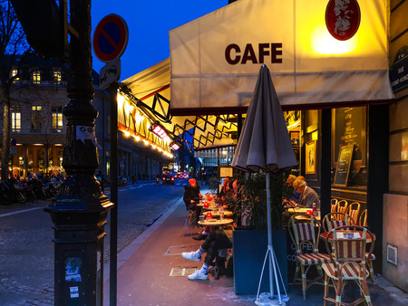 PARIS, FRANCE - DECEMBER 5, 2018: Restaurants in Paris city, France.のeditorial素材