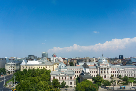 BUCHAREST, ROMANIA - August 28, 2017: view of Buildings around Bucharest, Romanian