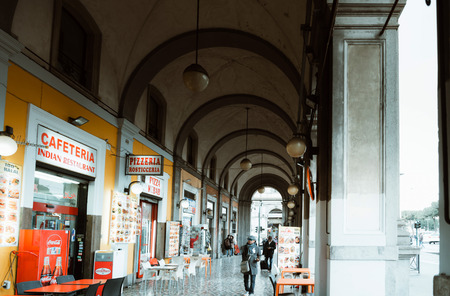 ROME, ITALY - January 17, 2019: Restaurants in Old Town Rome, ITALYのeditorial素材