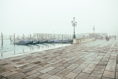 VENICE, ITALY - December 21, 2017 : View of water street and old buildings in Venice, ITALYのeditorial素材