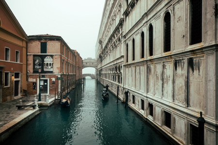 VENICE, ITALY - December 21, 2017 : street view of old buildings in Venice, ITALY