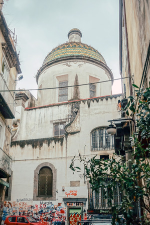 NAPLES, ITALY - January 15, 2018 : Traditional Cathedral building in Naples city, Italyのeditorial素材