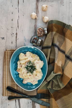 Gratin Of Potatoes, Ham, Eggs And Onionsの写真素材