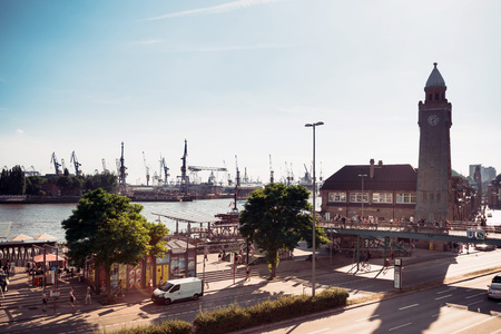 HAMBURG, GERMANY - JULY 24, 2018 : Street view of Downtown Hamburg,Germany.のeditorial素材
