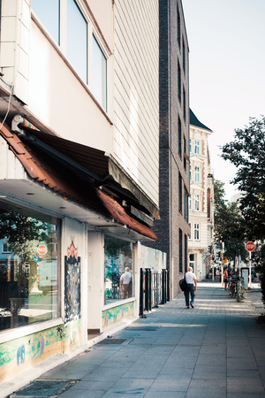 HAMBURG, GERMANY - JULY 24, 2018 : Street view of Downtown Hamburg,Germany.のeditorial素材