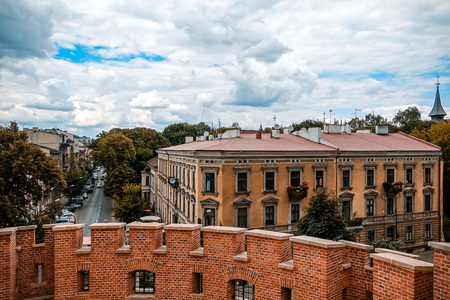 KRAKOW, POLAND - August 27, 2017: antique building view in Krakow, Polandのeditorial素材