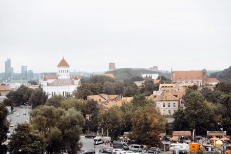 VILNIUS, LITHUANIA - September 2, 2017: Street view of downtown in Vilnius city, Lithuanianのeditorial素材