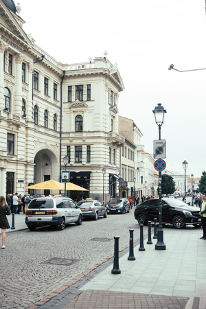 VILNIUS, LITHUANIA - September 2, 2017: Street view of downtown in Vilnius city, Lithuanianのeditorial素材