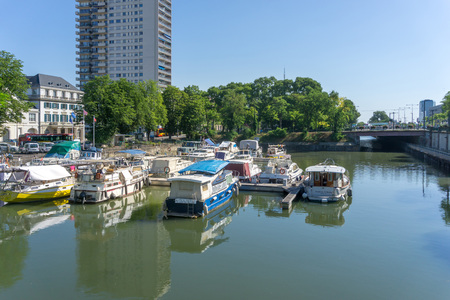 MULHOUSE,FRANCE - Jun 16, 2017: Street view of downtown in Mulhouse city, Franceのeditorial素材