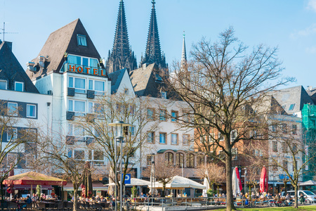 COLOGNE, GERMANY- March 14, 2018 : Church of Great St. Martin in Cologne, Germany.のeditorial素材