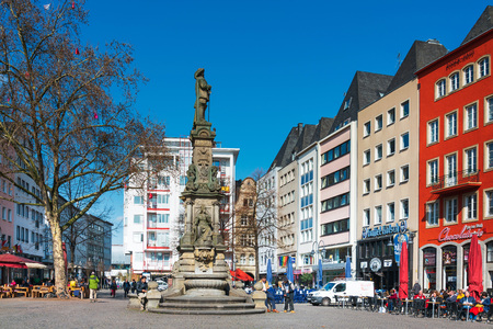 COLOGNE, GERMANY- March 14, 2018 : Old Market in Cologne, Germany.のeditorial素材