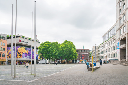 STUTTGART, GERMANY - June 25, 2018: Street view in Stuttgart city, Germanyのeditorial素材