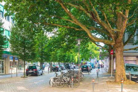 KIEL, GERMANY - JULY 26, 2018 : Street view of Downtown Kiel, Germanyのeditorial素材