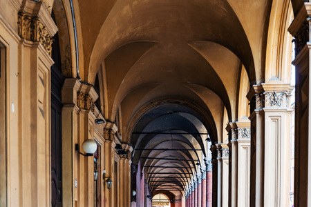 BOLOGNA, ITALY - May 27, 2018: Street view of Buildings around Bologna, Italyのeditorial素材