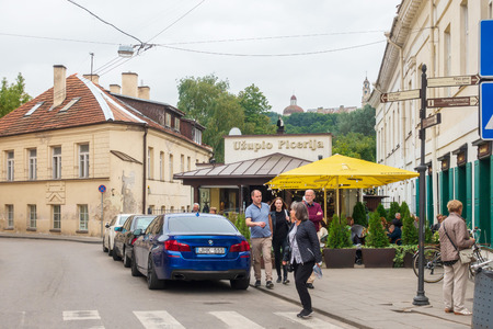 VILNIUS, LITHUANIA - September 2, 2017: Street view of downtown in Uzupio, Vilnius, Lithuanianのeditorial素材