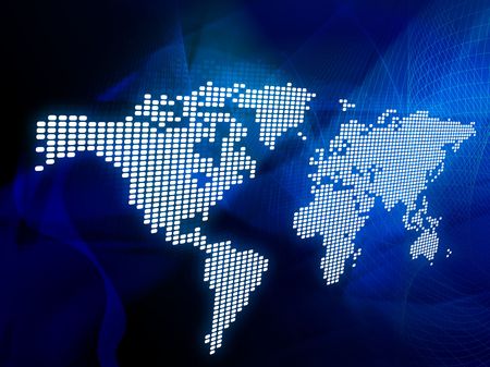 world map technology-styleのeditorial素材
