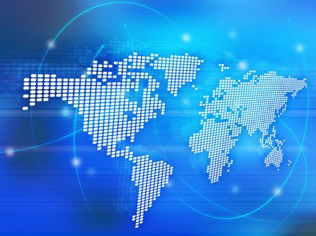 world map technology-styleのeditorial素材