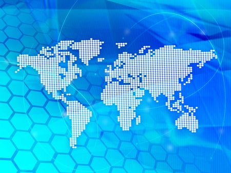 world map technology-styleのeditorial素材