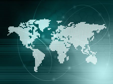 world map technology-styleのeditorial素材