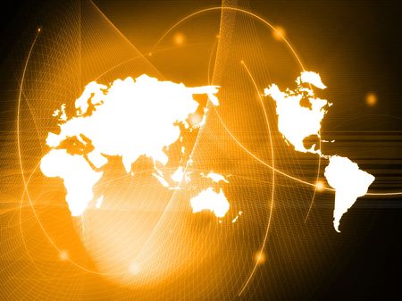 world map technology styleのeditorial素材