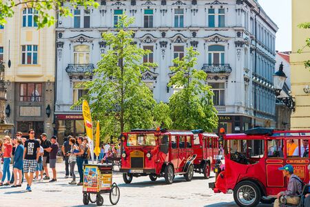 BRATISLAVA, SLOVAKIA - June 27, 2018: sightseeing bus in Bratislava, Slovakia