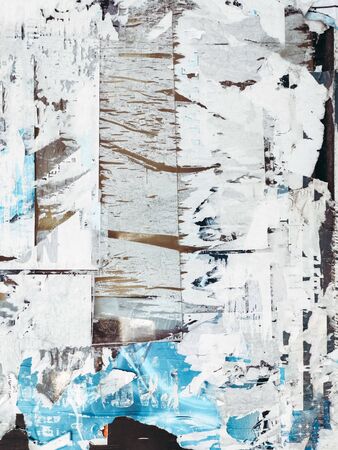 Old grunge ripped torn vintage posters creased crumpled paper surface texture background