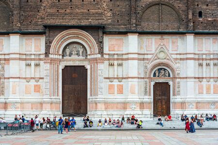BOLOGNA, ITALY - May 27, 2018: Piazza Maggiore is a central square in Bologna, Italyの写真素材