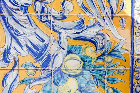 Great for textures Andalusia style wall Azulejos tiles backgroundの写真素材