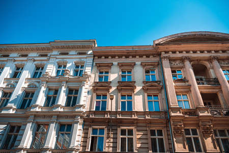 Antique building view in Old Town Poznan, Polandの写真素材