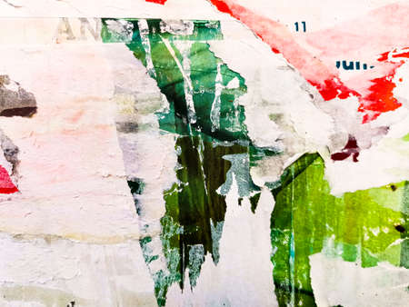Old grunge ripped torn vintage posters creased crumpled paper surface texture background