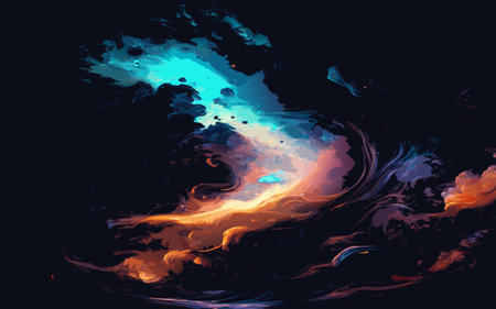 Abstract vector background with blue and orange colors. Vector illustration for your designの素材