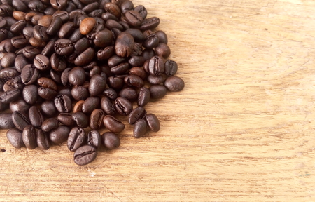 Coffee on grunge wooden backgroundの写真素材