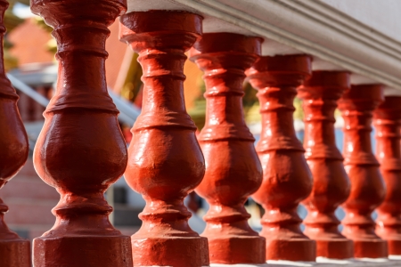 pillar column at temple,bangkok thailandの写真素材