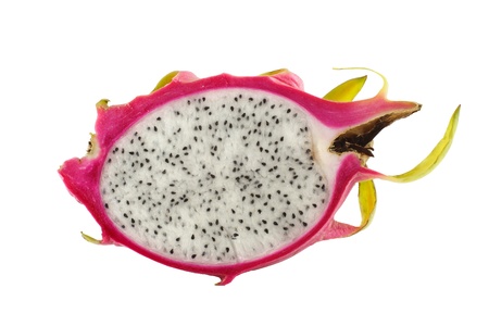 Vivid and Vibrant Dragon Fruit isolated against white background の写真素材