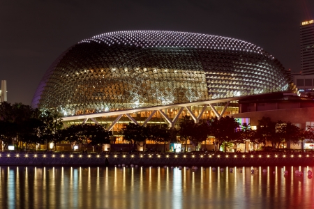 Singapore at nightのeditorial素材