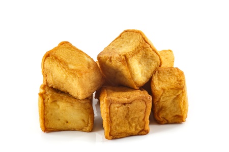 fish tofu on white background