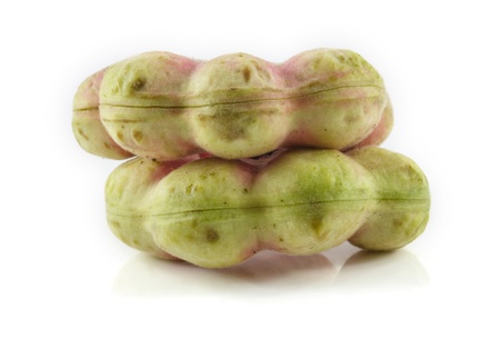 Manila tamarind fruit isolated on white backgroundの写真素材