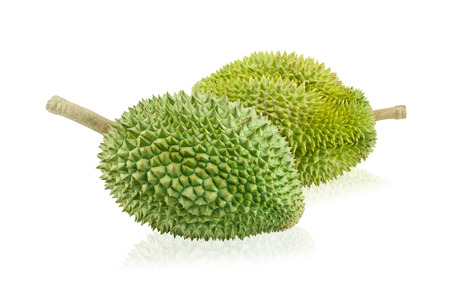 King of fruits, durian isolated on white backgroundの写真素材