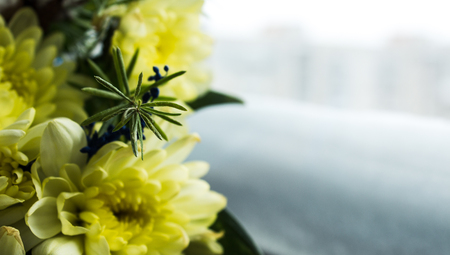 floral bouquet of yellow daisiesの写真素材