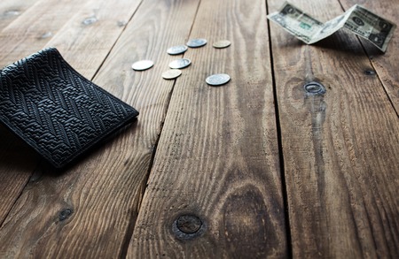 wallet coins and dollarの写真素材