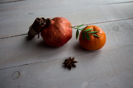 pomegranate mandarin cinnamonの写真素材