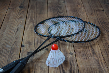badminton rocket and for a game badmintonの写真素材