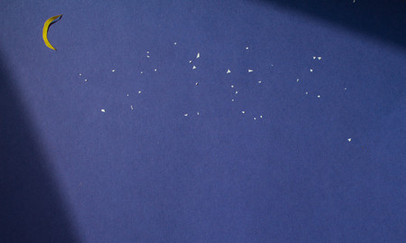 night sky with stars and moonの写真素材